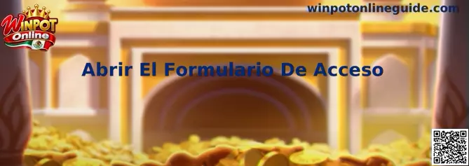 Referencia visual para abrir el formulario de acceso de Winpot Online de manera segura