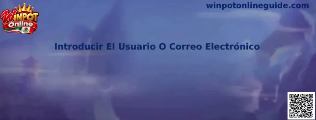 Introducir El Usuario O Correo Electrónico en Winpot Online