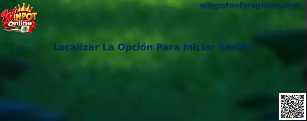 Interfaz de Winpot Online para localizar la opción para iniciar sesión